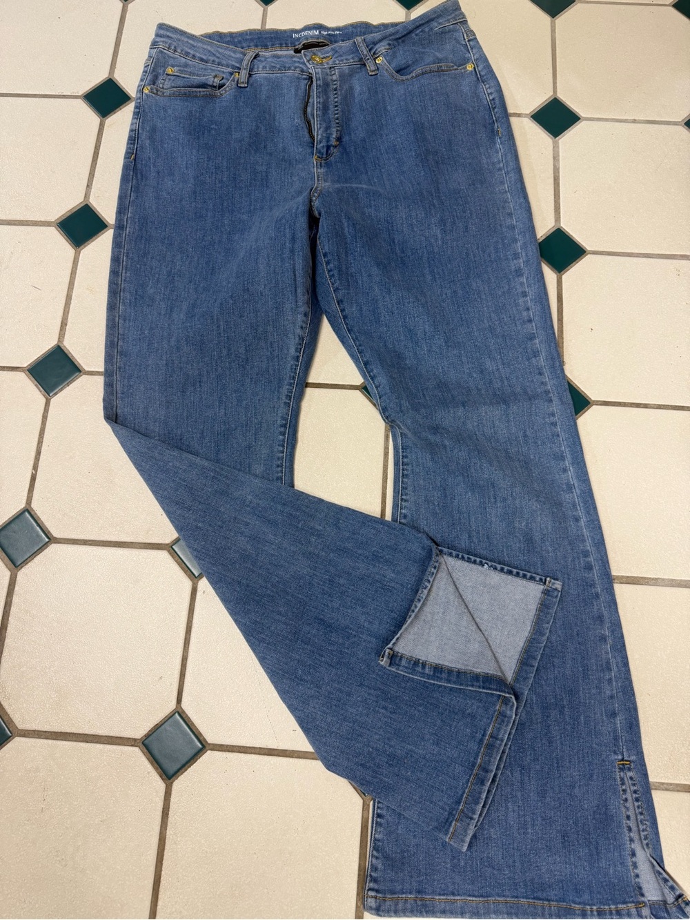 INC International Concepts Women's Boot-Cut Jeans in Blue